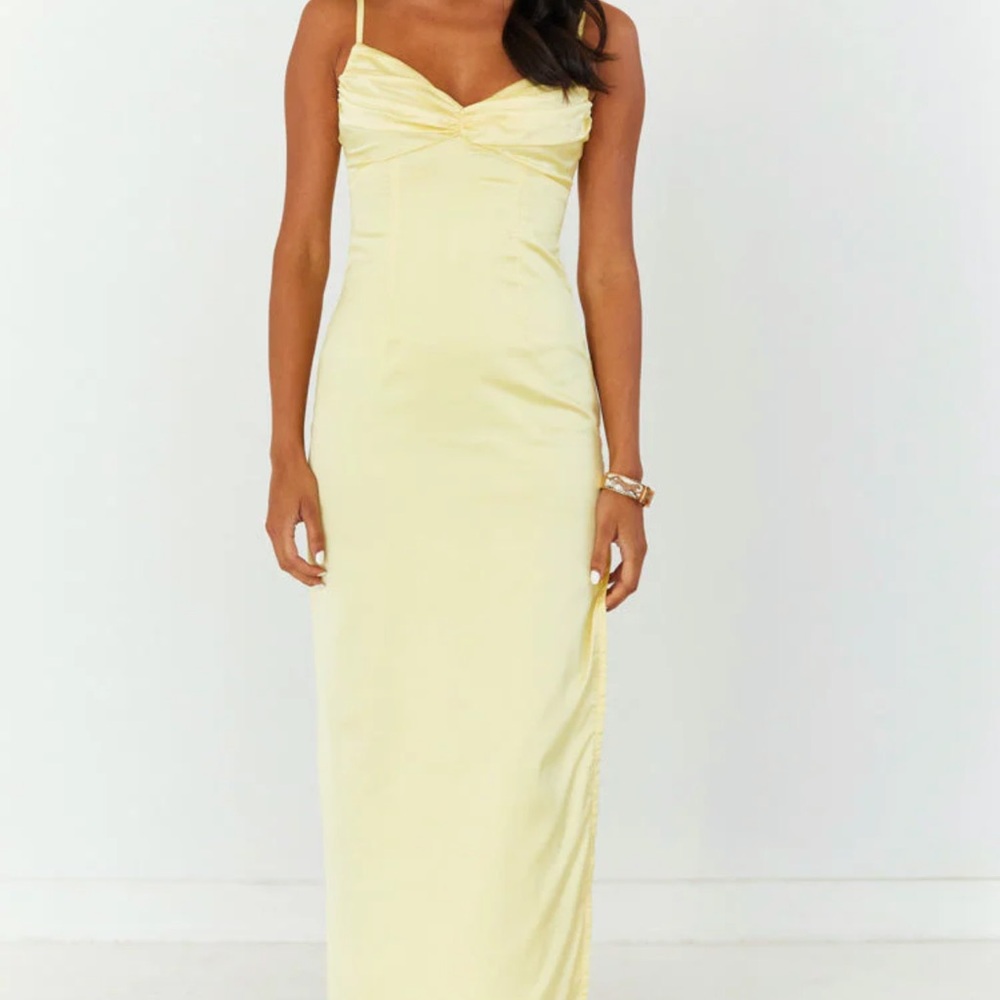 Beginning Boutique Honey Yellow Maxi Dress